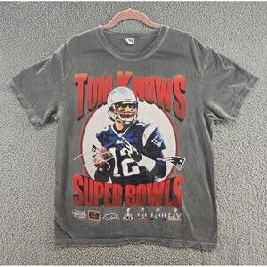 Tom Brady Shirt Mens L Knows Super Bowls NFL Merch MVA Y2K Patriots Football